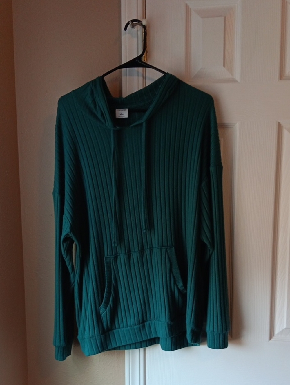 Sonoma Men's Ribbed Pullover Hoodie - Teal Green
